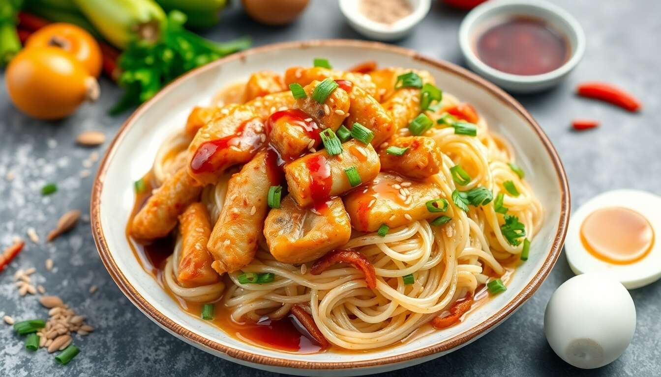 Recette de vermicelles chinoises au poulet