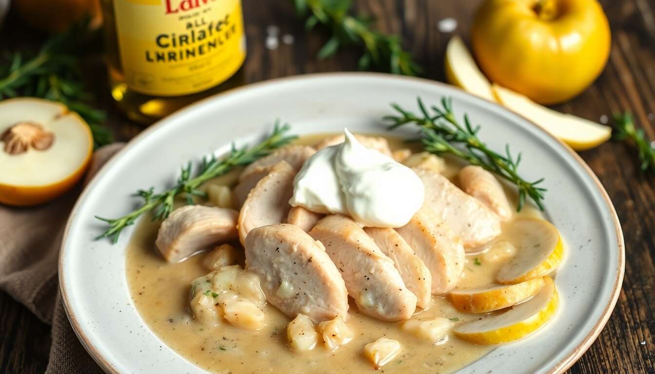 Émincé de poulet à la normande au multicuiseur