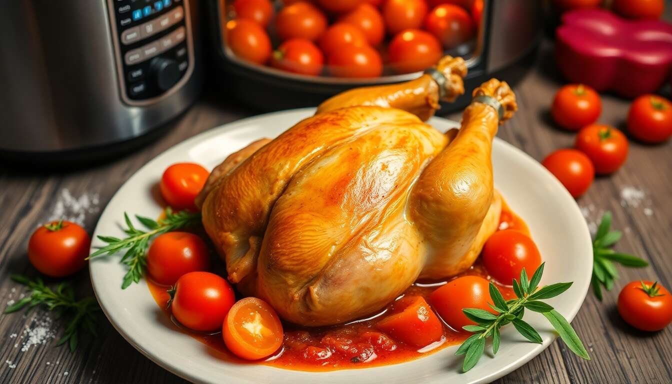 Poulet aux tomates confites au multicuiseur