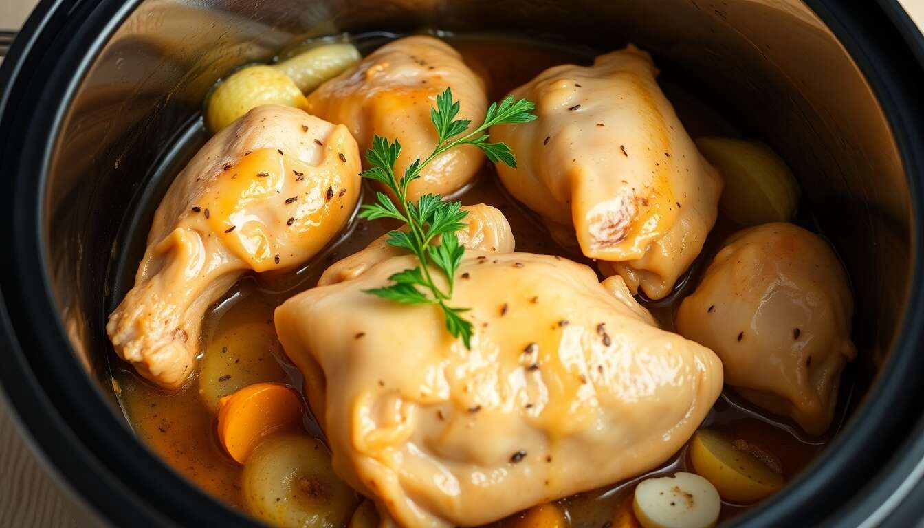Cuisses de poulet au vin blanc et รฉpices Colombo au multicuiseur