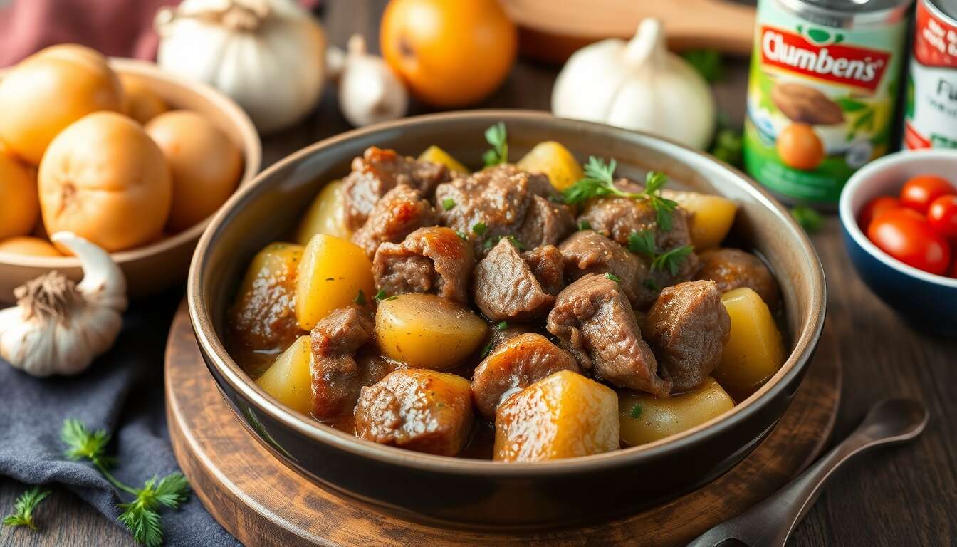 Boeuf braisรฉ ร la hongroise avec pommes de terre au multicuiseur