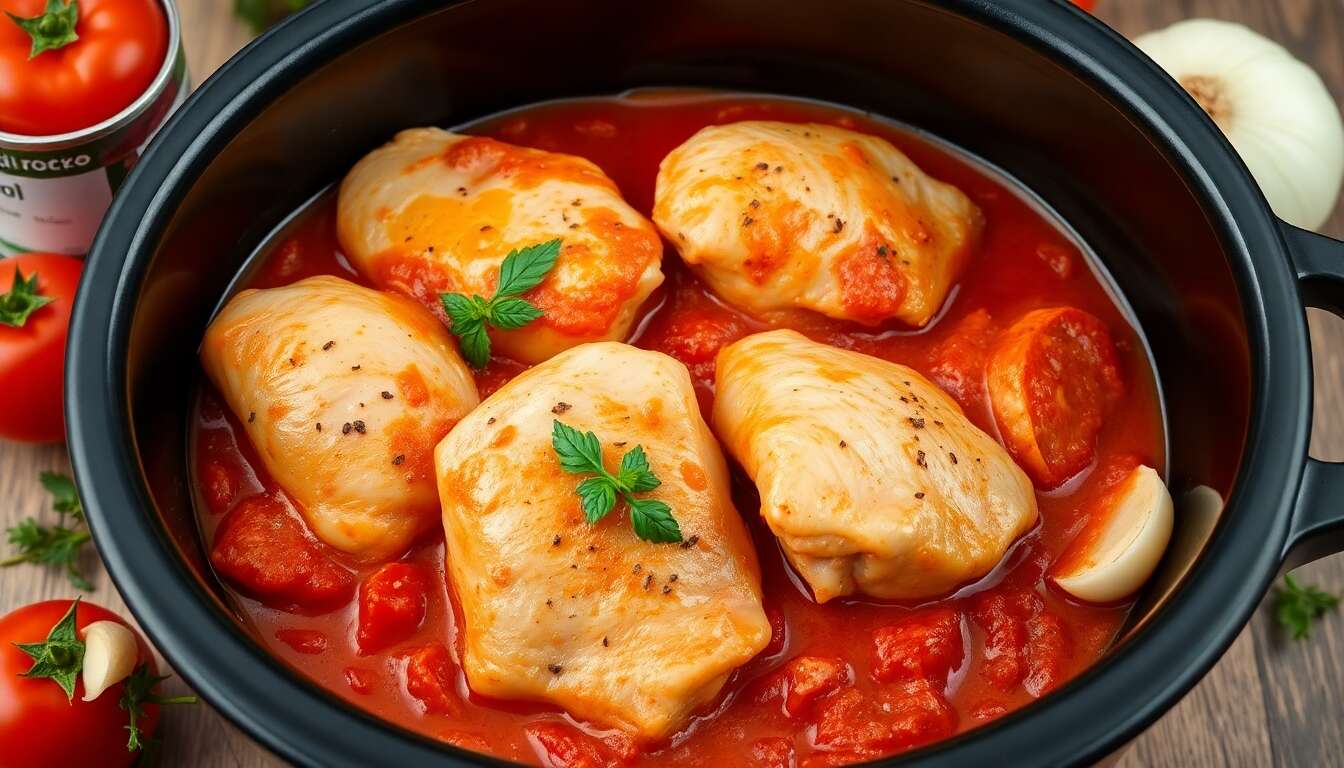 Cuisses de poulet sauce tomate au multicuiseur
