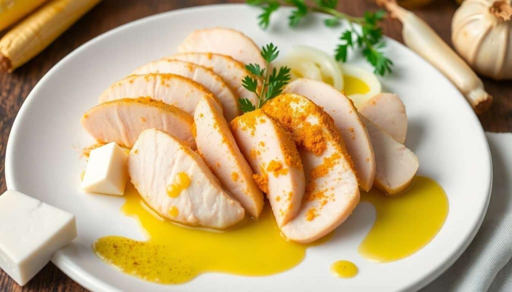 Émincés de poulet au fromage blanc et curry au multicuiseur