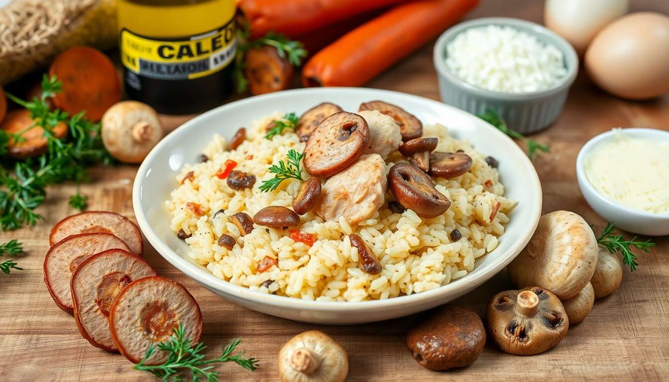 Risotto au poulet, chorizo et champignons avec multicuiseur