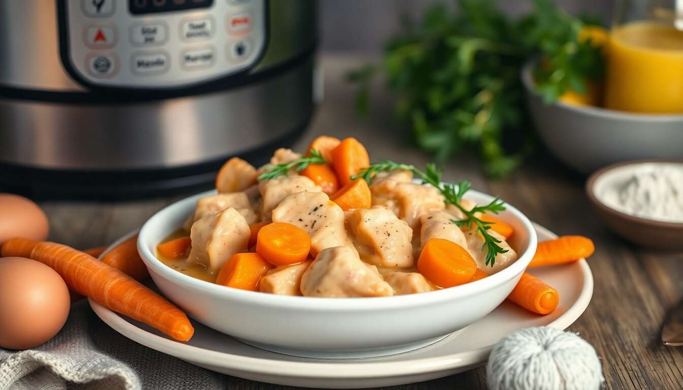 Blanquette de dinde sauce poulette aux carottes au multicuiseur