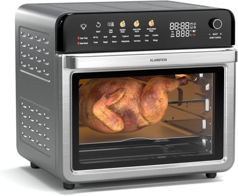 GOURMETmaxx Digitale hetelucht friteuse 12 L, XXL roestvrijstalen oven | Airfryer timer, touch display, draaiend spit | Vetarm, energiezuinig frituren | 10 Programma's incl. pizza | 1800 W GOURMETmaxx Digitale hetelucht friteuse 12 L, XXL roestvrijstalen oven | Airfryer timer, touch display, draaiend spit | Vetarm, energiezuinig frituren | 10 Programma's incl. pizza | 1800 W
