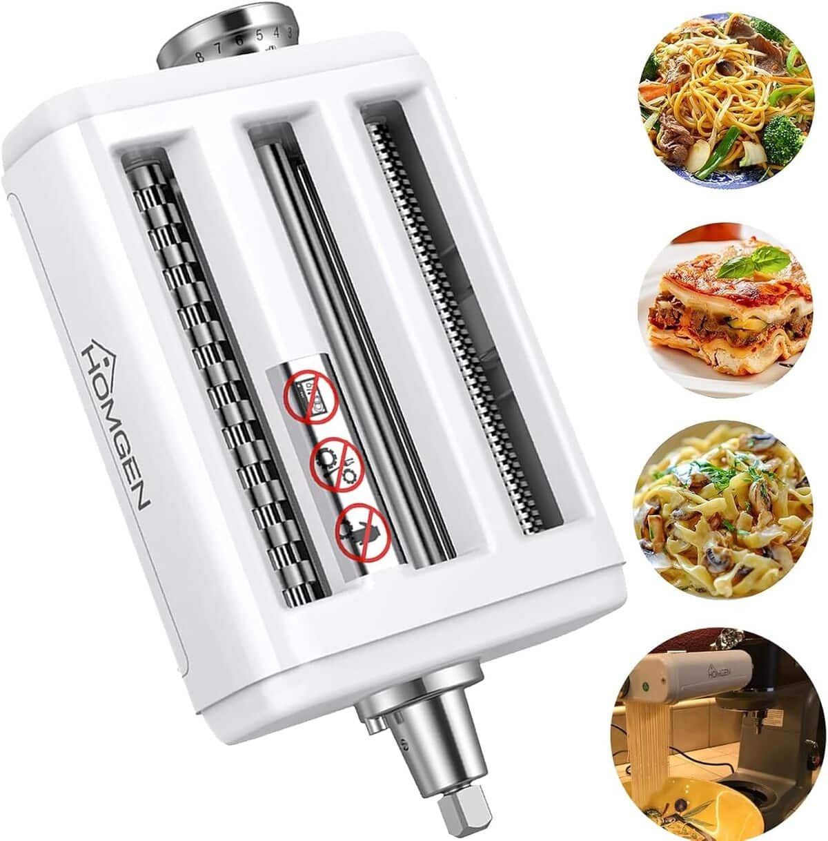 Machine à Pâtes Pour Batteur Sur Socle KitchenAid - Laminoir 8 épaisseurs + Accessoires Tagliatelle/spaghetti | Pâtes Fraîches Maison