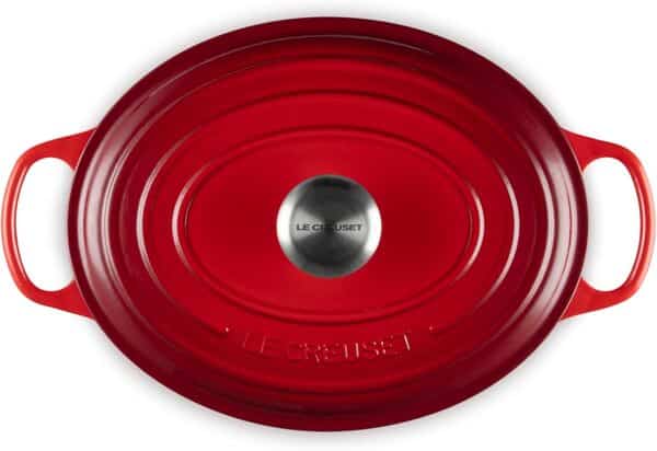 Le Creuset Cocotte en Fonte Émaillée Signature avec Couvercle, 29 cm, Ovale, 4,7 L, 4,675 kg, Cerise, 21178290602430