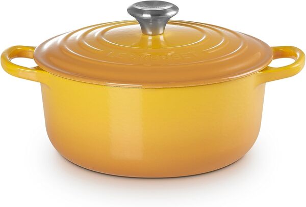 Le Creuset Cocotte Signature en Fonte Émaillée avec Couvercle, 20 cm, Ronde, 2.4 L, 3.092 kg, Nectar, 21177206724430