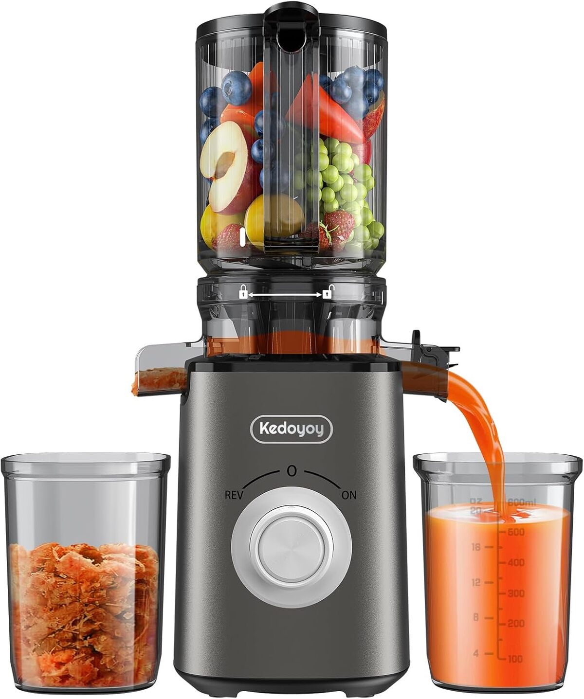 Test de l'extracteur de jus grand format 150 mm, blanc