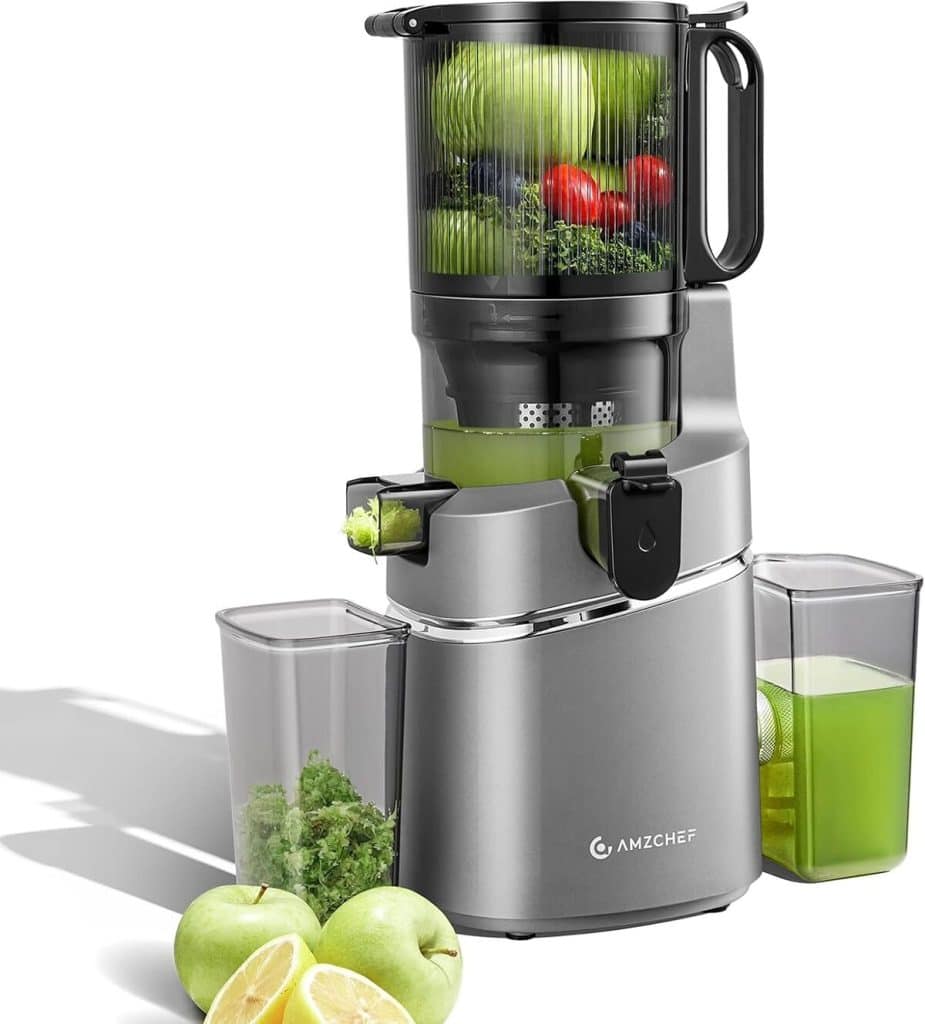 Test : extracteur de jus AMZCHEF 250W, ouverture XL et capacité 1, 8L