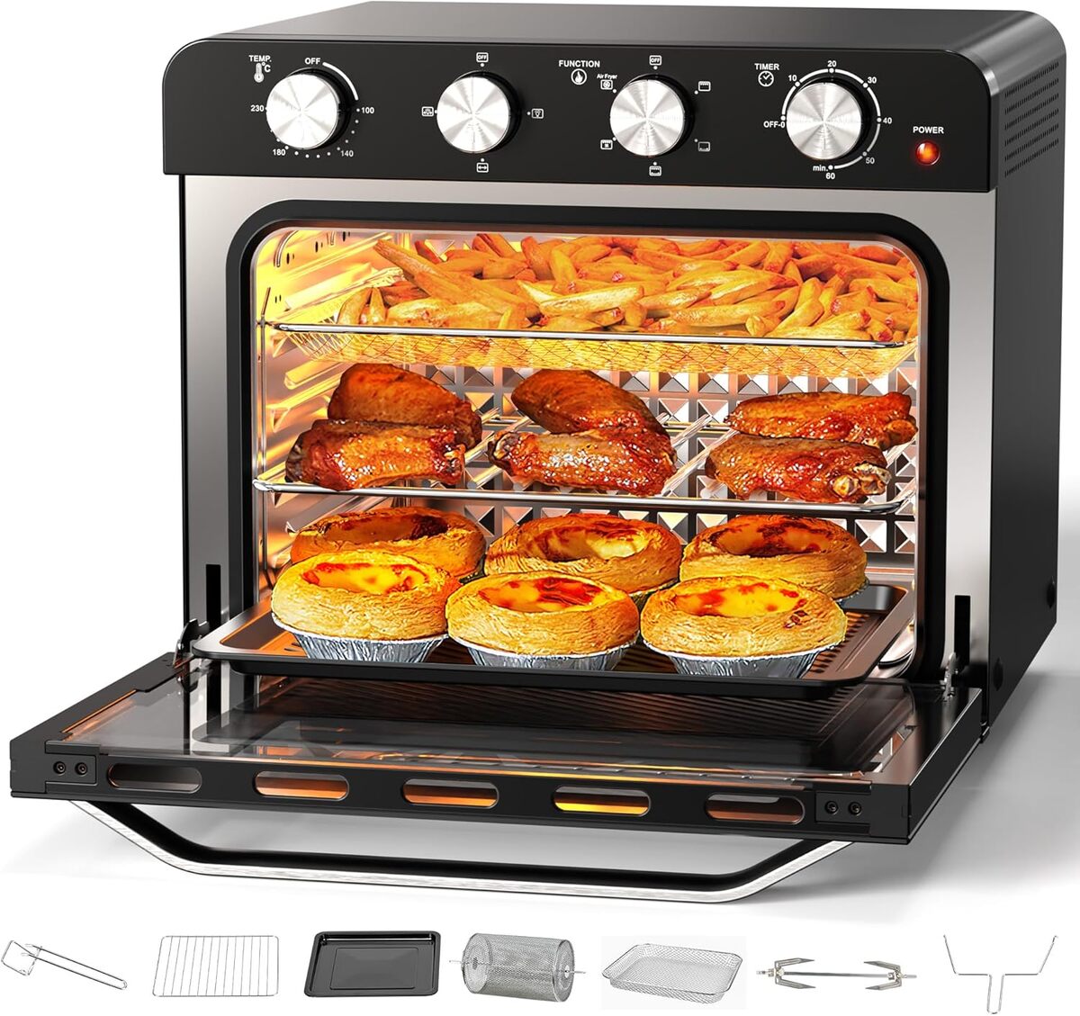 Test : friteuse sans huile Karienvir 36 L, 1800W multifonction