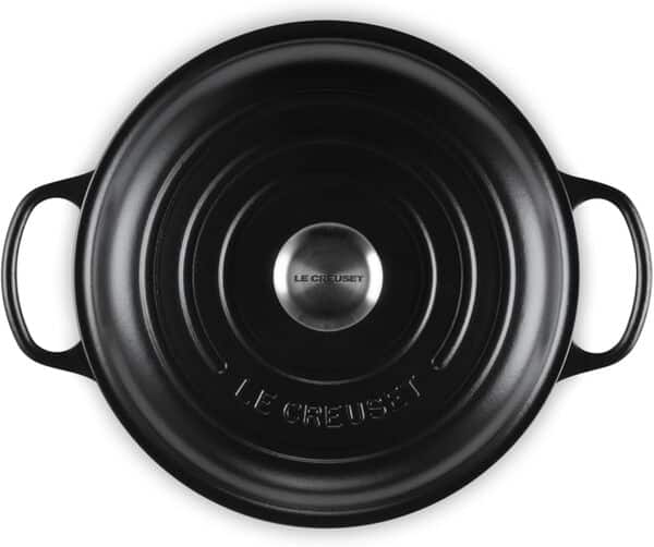 Le Creuset Faitout Signature Signature en Fonte Émaillée, Rond, 26 cm, 2 L, 4,205 kg, Noir Mat, 21180260002430