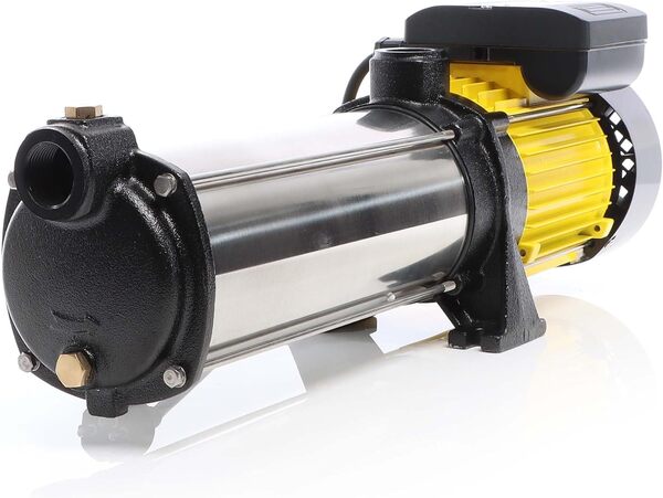 Wiltec Pompe centrifuge multi-étages – 9000 l/h / 2200 W – Hauteur de débit 105 m – 2850 tr/min – Installation d’eau domestique, Pompe à eau – Jardinage Arrosage Surpression Alimentation