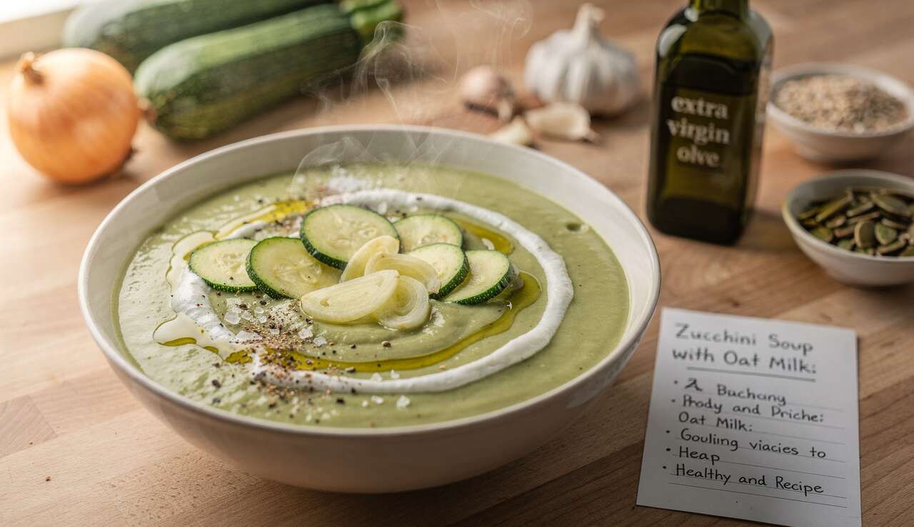 Velouté de courgettes au lait d'avoine : recette saine et rapide