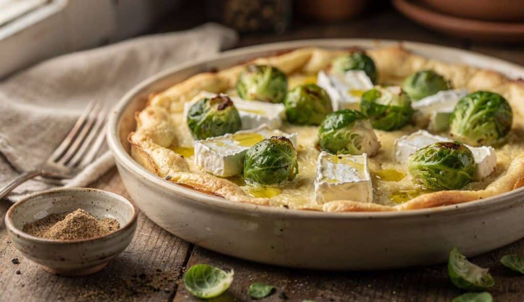 Recette délicieuse : flan aux choux de Bruxelles et chèvre