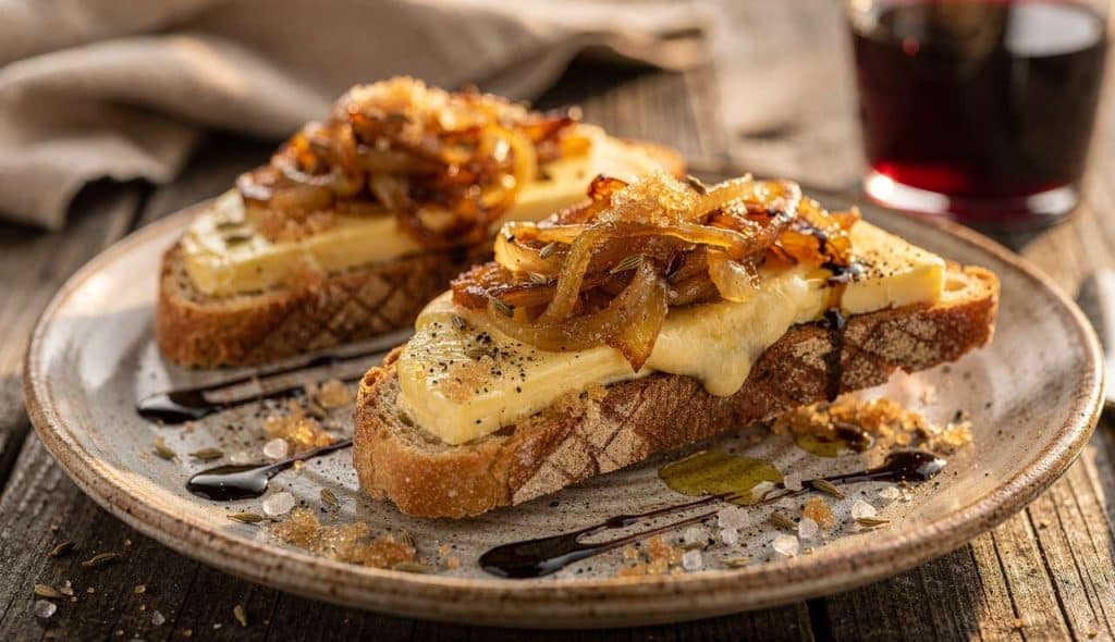 Tartines au Munster et Oignons Caramélisés