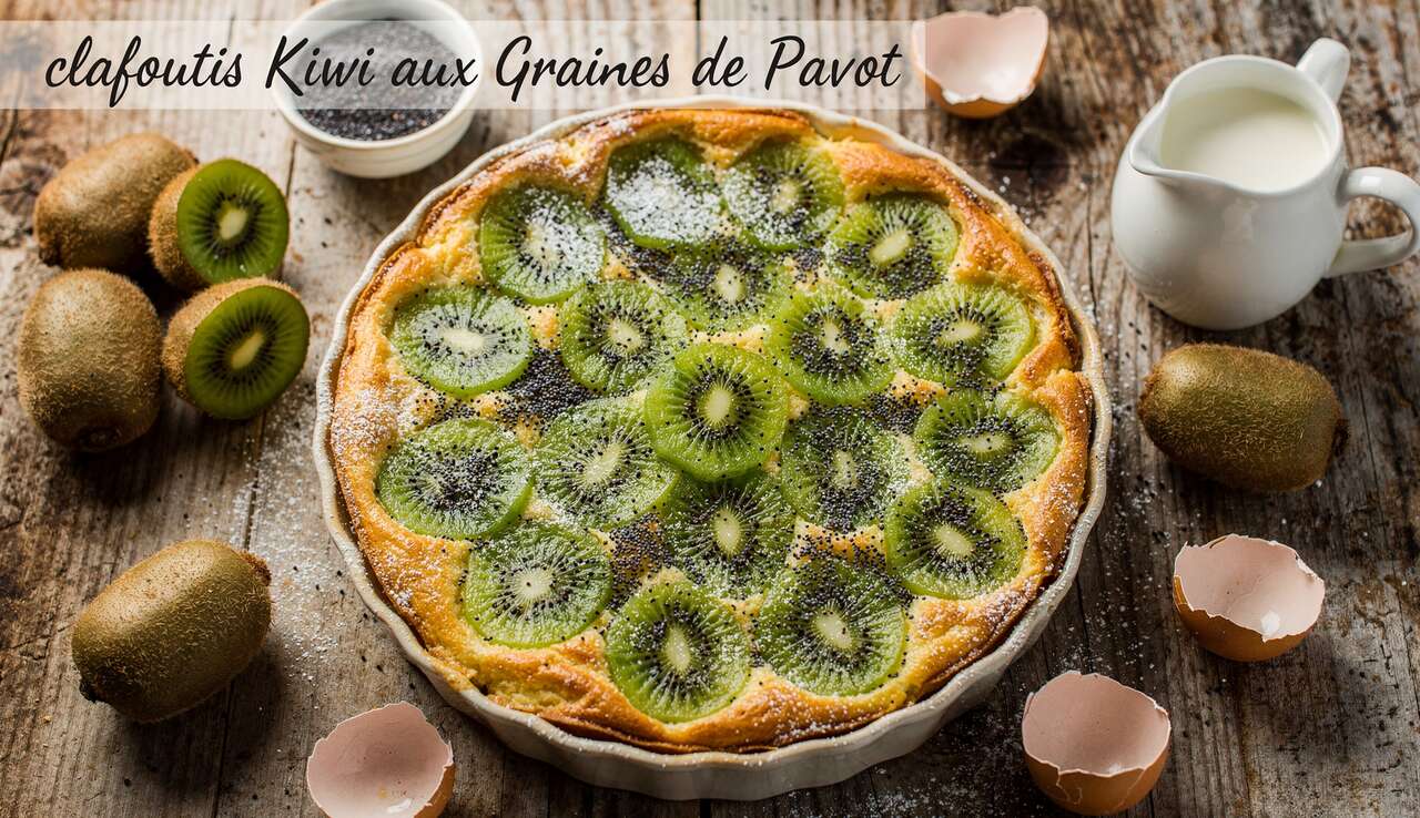 Clafoutis Kiwi aux Graines de Pavot