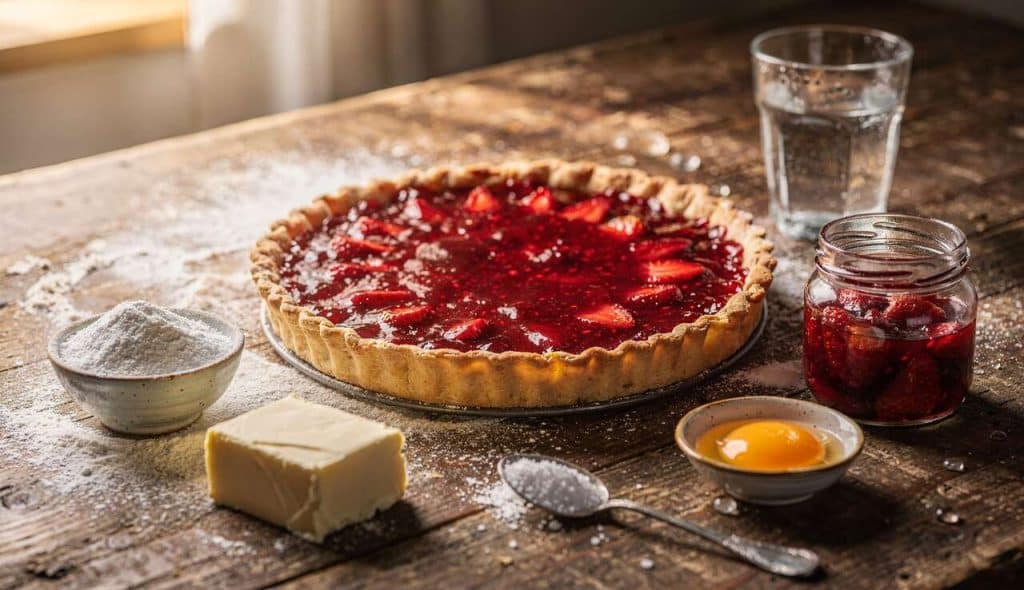 Recette de tarte des Alpes à la confiture de fraises