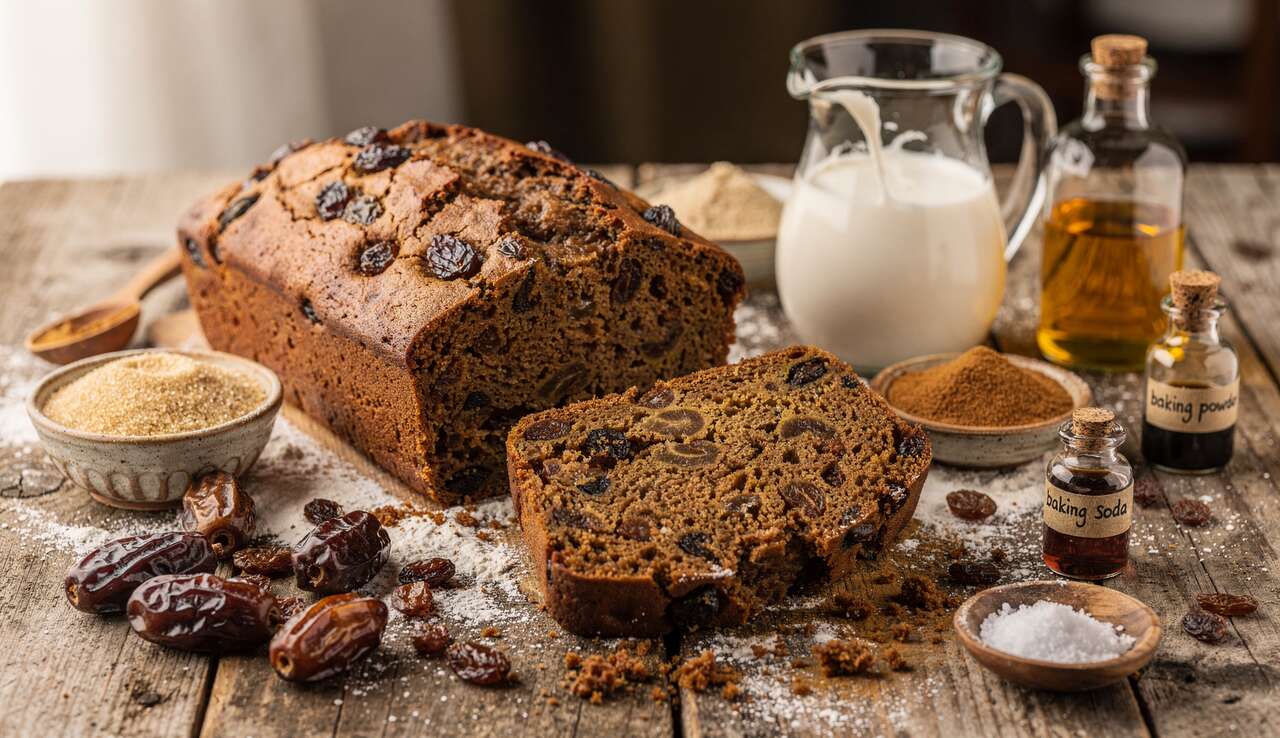 Cake moelleux aux dattes et raisins secs