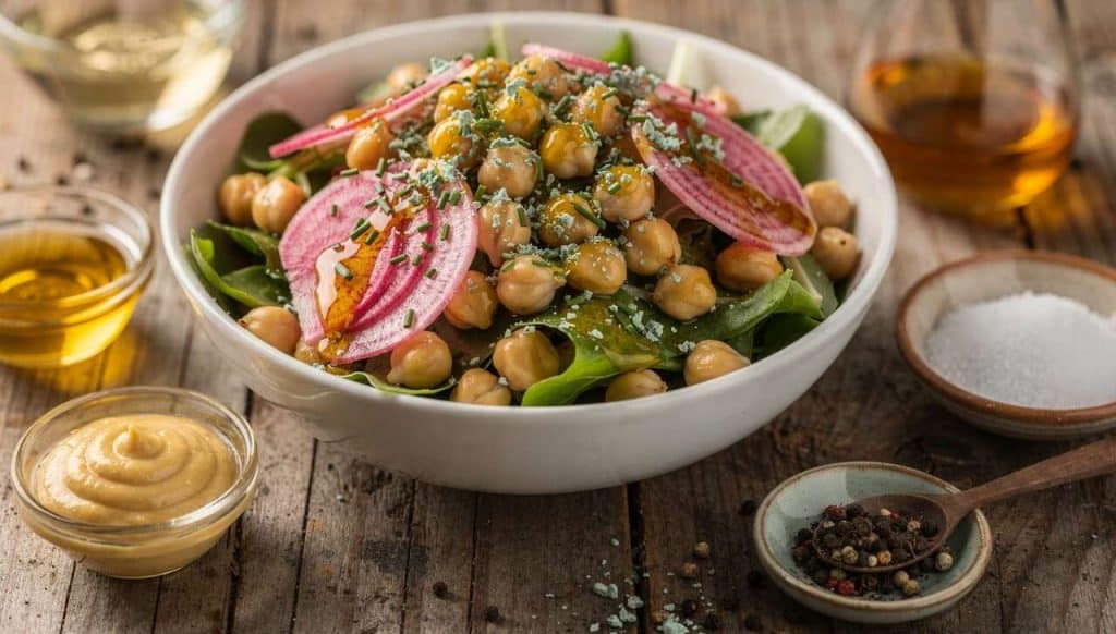 Salade de Pois Chiches, radis et Ciboulette Express