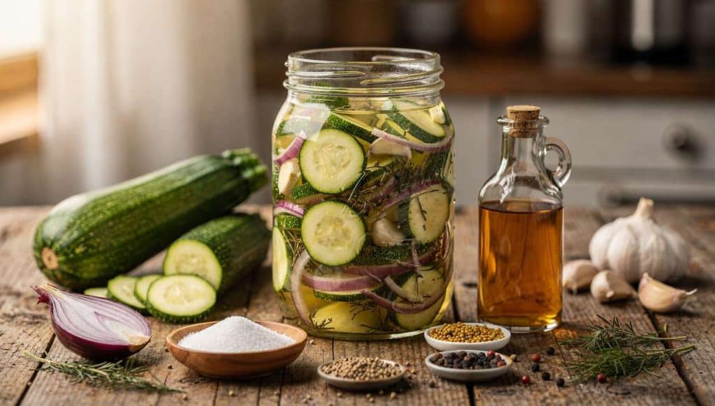 Pickles de courgettes express : recette rapide et savoureuse