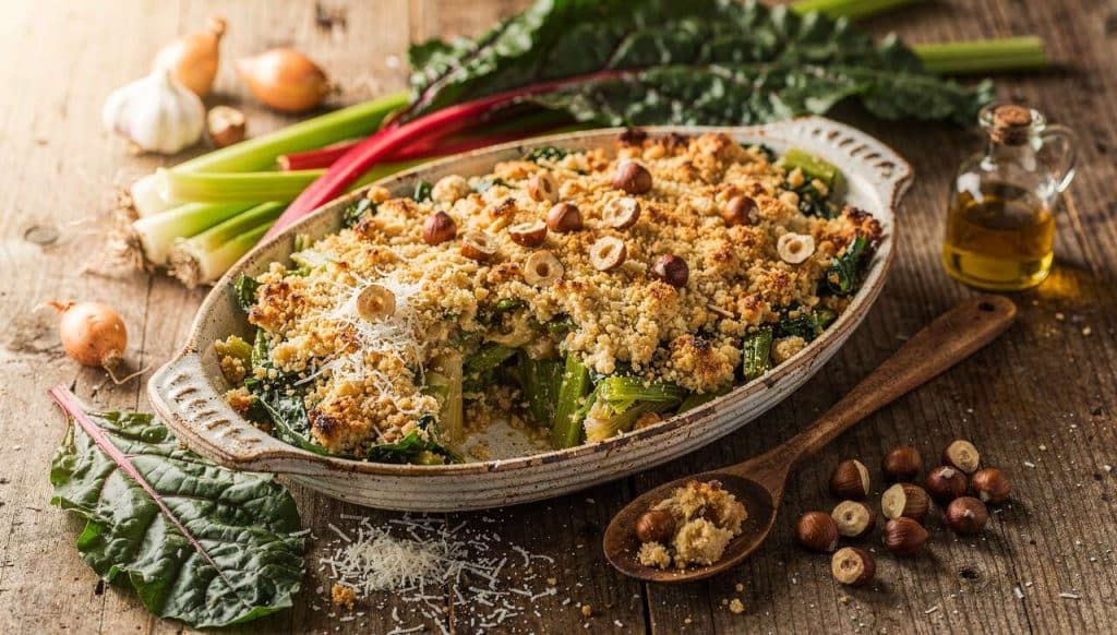 Crumble de blettes aux noisettes : recette facile et savoureuse