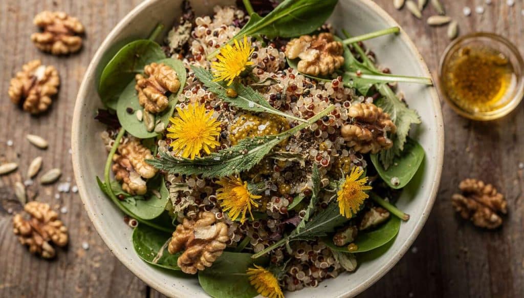 Salades de printemps avec plantes sauvages : idées et recettes