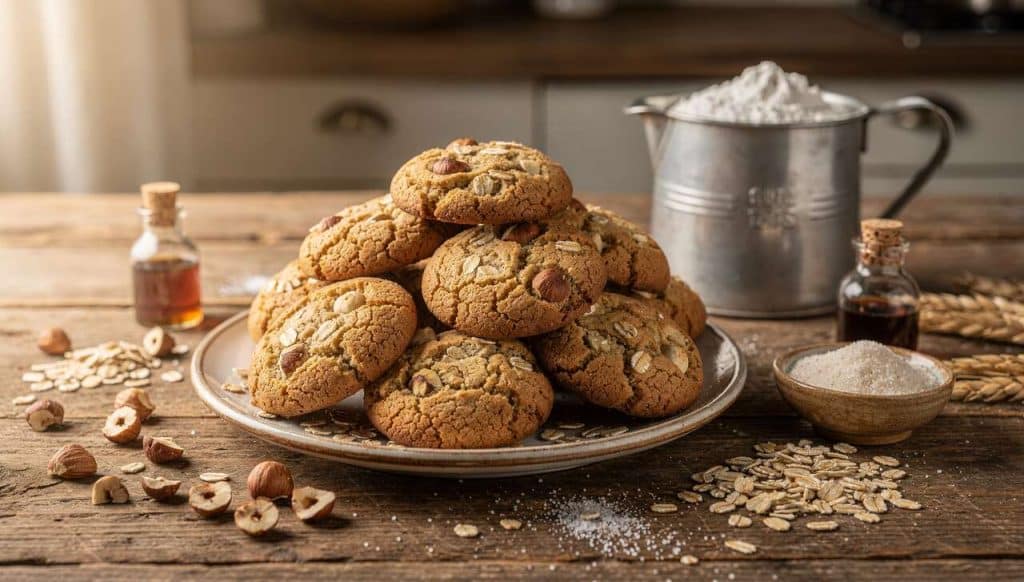 Biscuits aux flocons d'avoine et noisettes : recette facile et gourmande