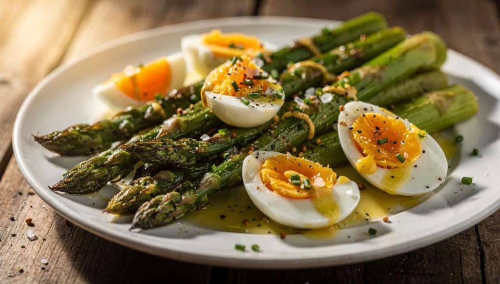 Asperges rôties et mimosa : recette savoureuse