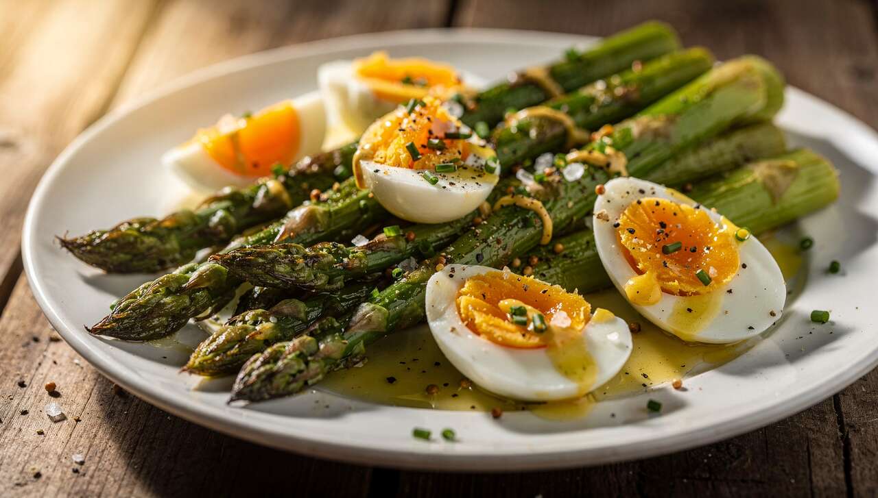 Asperges rôties et mimosa : recette savoureuse