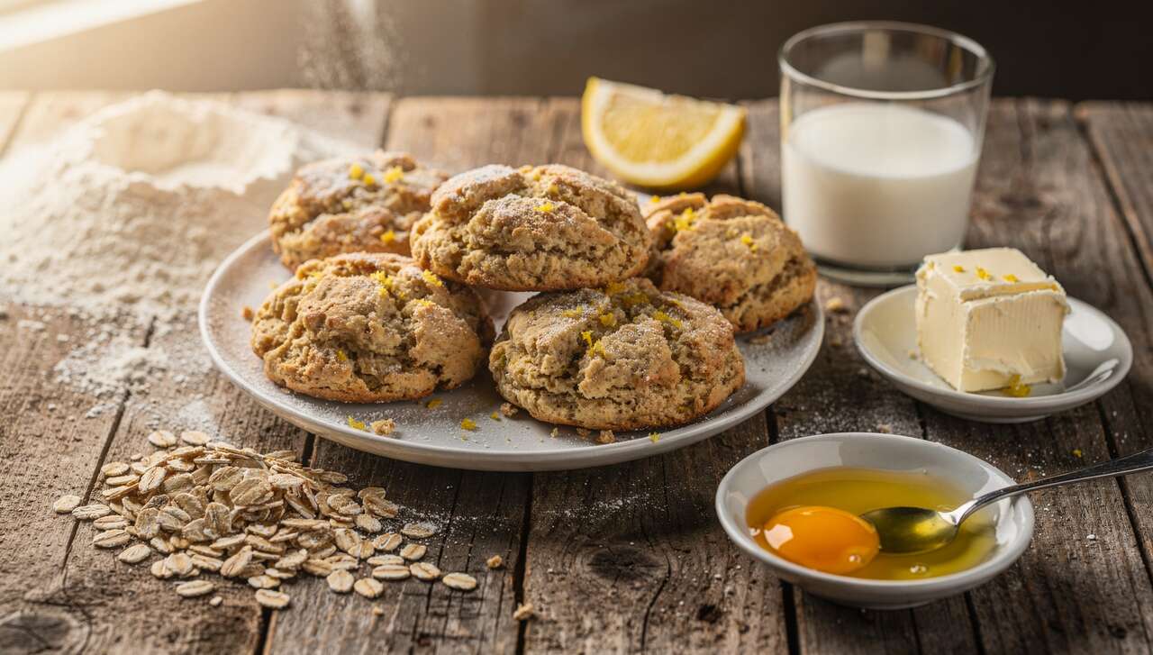 Recette des scones aux flocons d'avoine et citron : délice facile et rapide