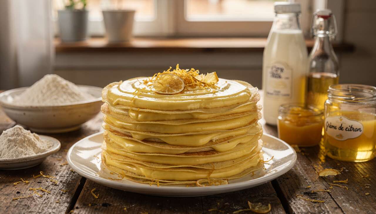 Gâteau de crêpes au citron : recette gourmande