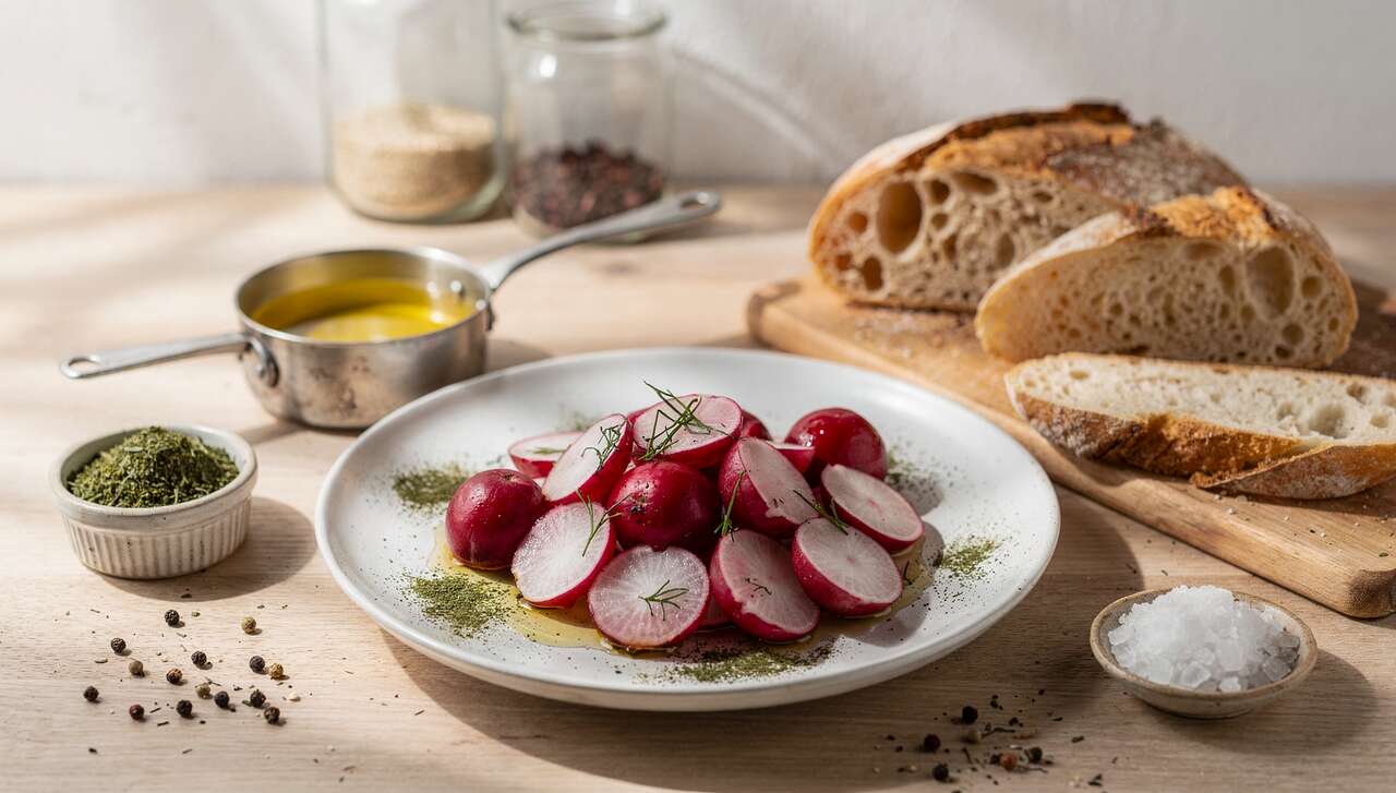 Recette radis au beurre et fanes de radis