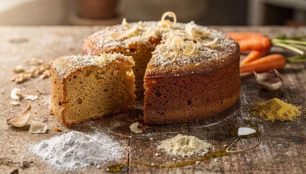 Cake aillet et fanes de carottes : recette gourmet