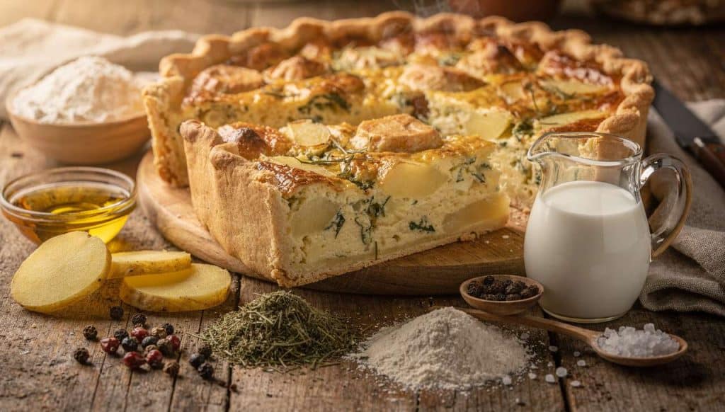 Quiche à l'aillet et pomme de terre : recette gourmande