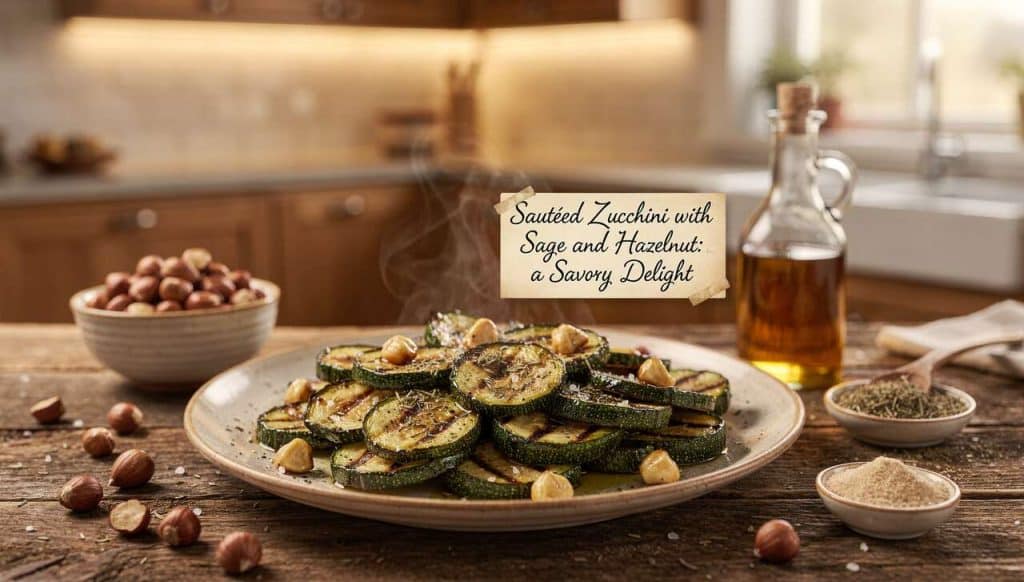 Courgettes sautées à la sauge et noisette : recette savoureuse