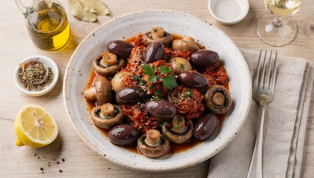 Recette gourmande de salade de champignons façon grecque
