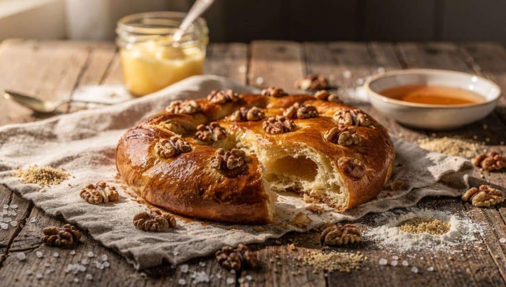 Galette briochée aux noix du Gers : recette gourmande