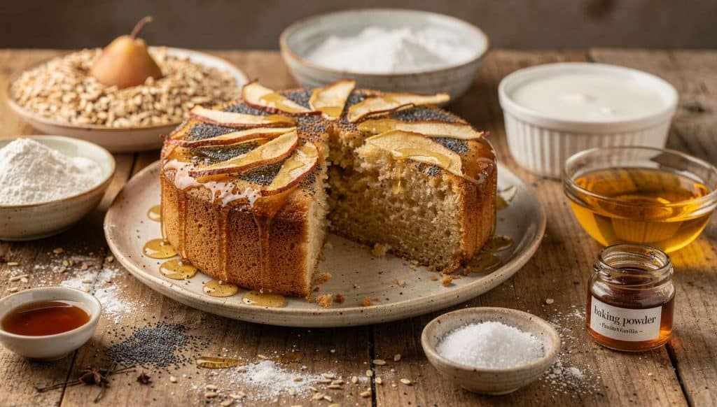 Gâteau nashi au miel et graines de pavot : recette savoureuse