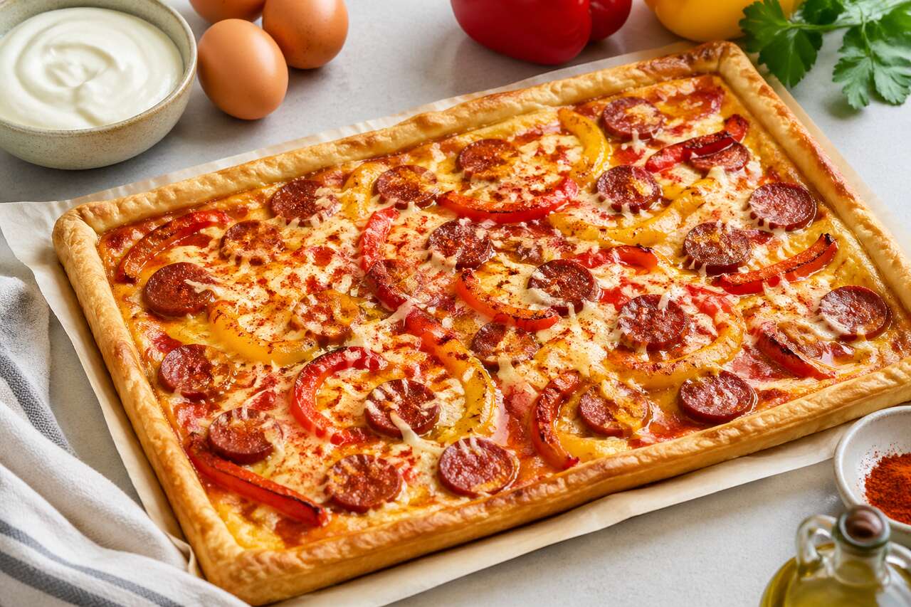 Recette de tarte poivron chorizo : délice aux saveurs méditerranéennes