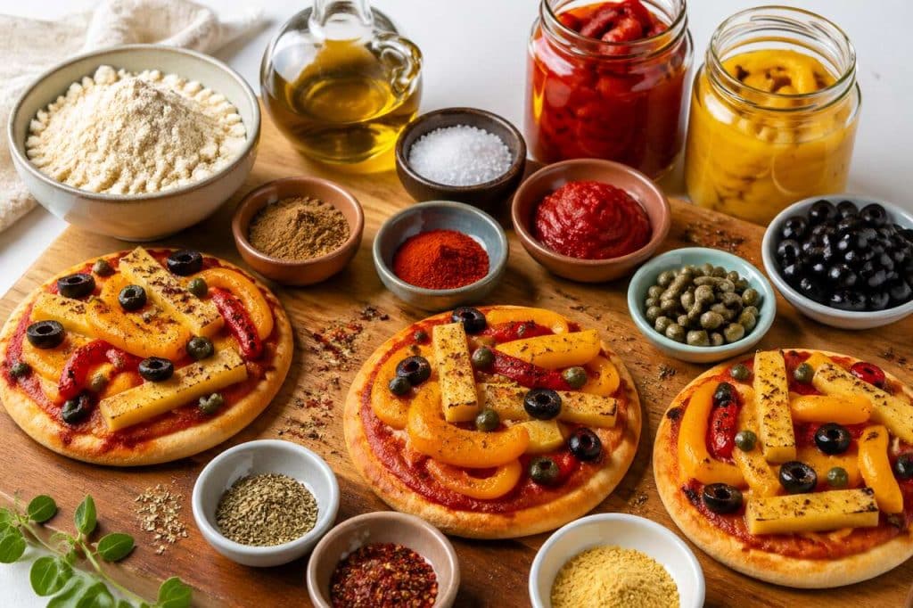 Recette de mini-pizzas à la panisse et poivrons