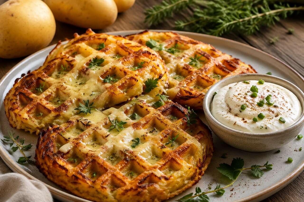 Gaufres de pommes de terre aux fines herbes : recette savoureuse