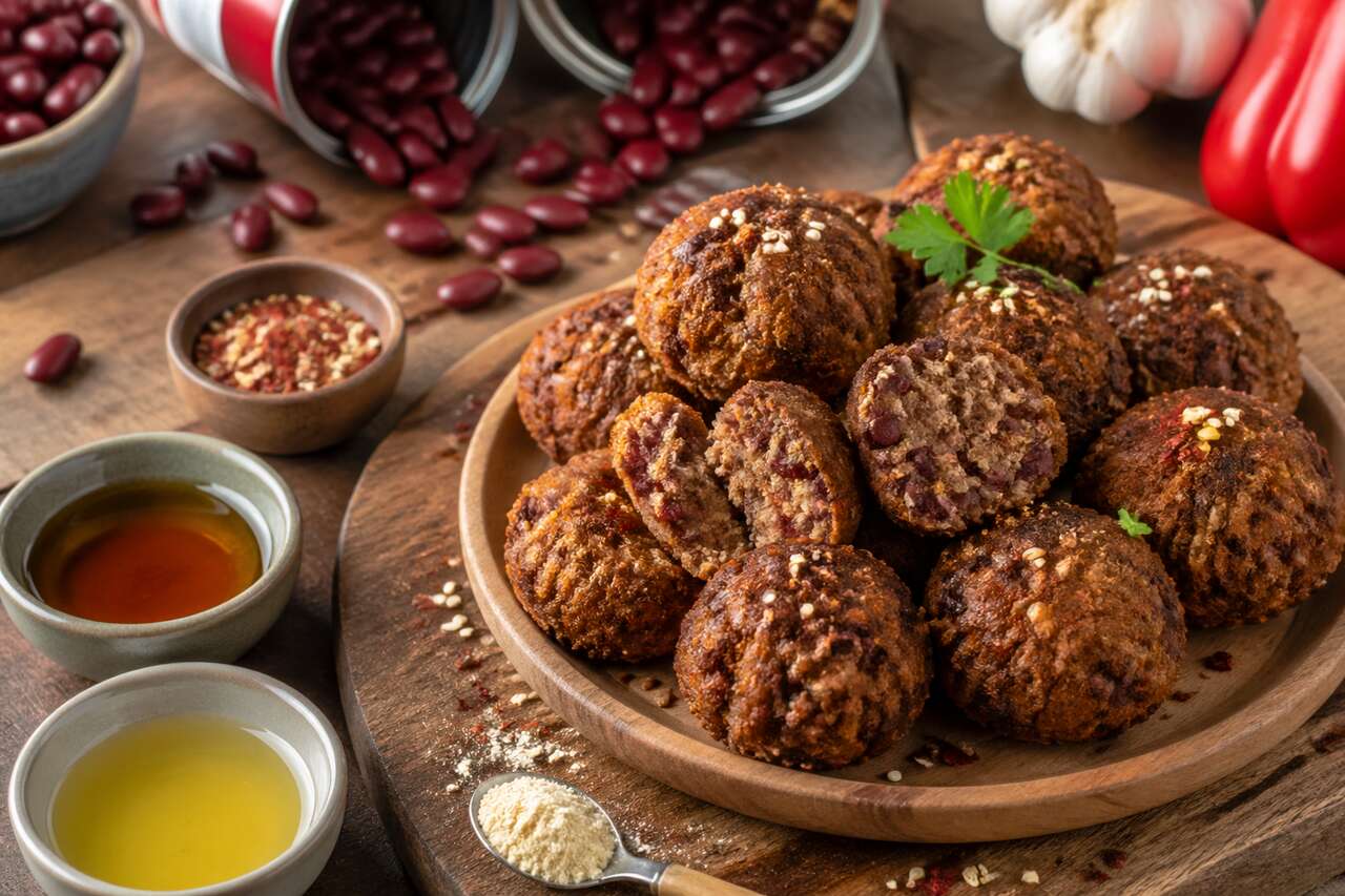 Recette de falafels aux haricots rouges et poivron épicé