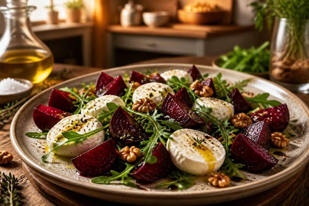 Betteraves rôties au four et mozzarella