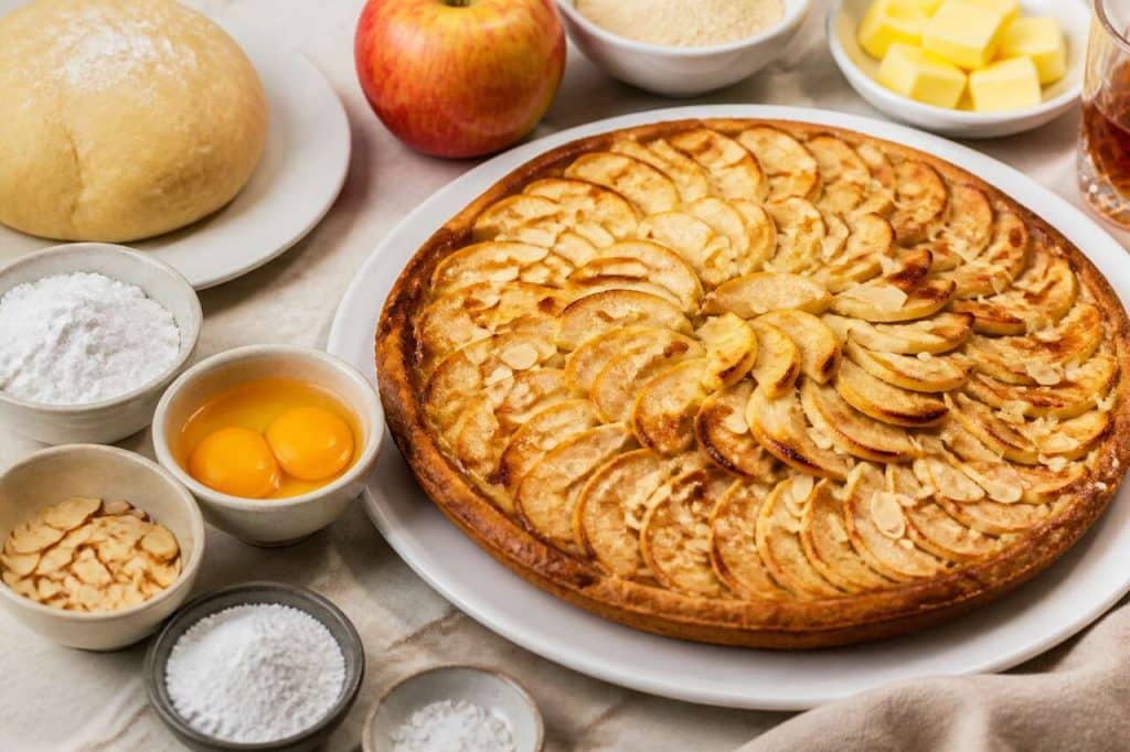 Recette de la tarte Yport : pommes et amandes