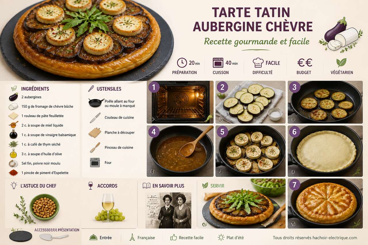 Fiche recette Tarte tatin aubergine ch&egrave;vre : recette gourmande et facile