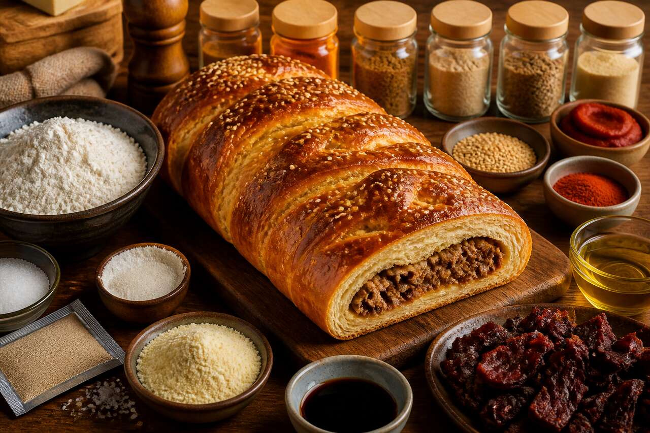 Brioche épicée au bœuf en croûte : recette gourmande