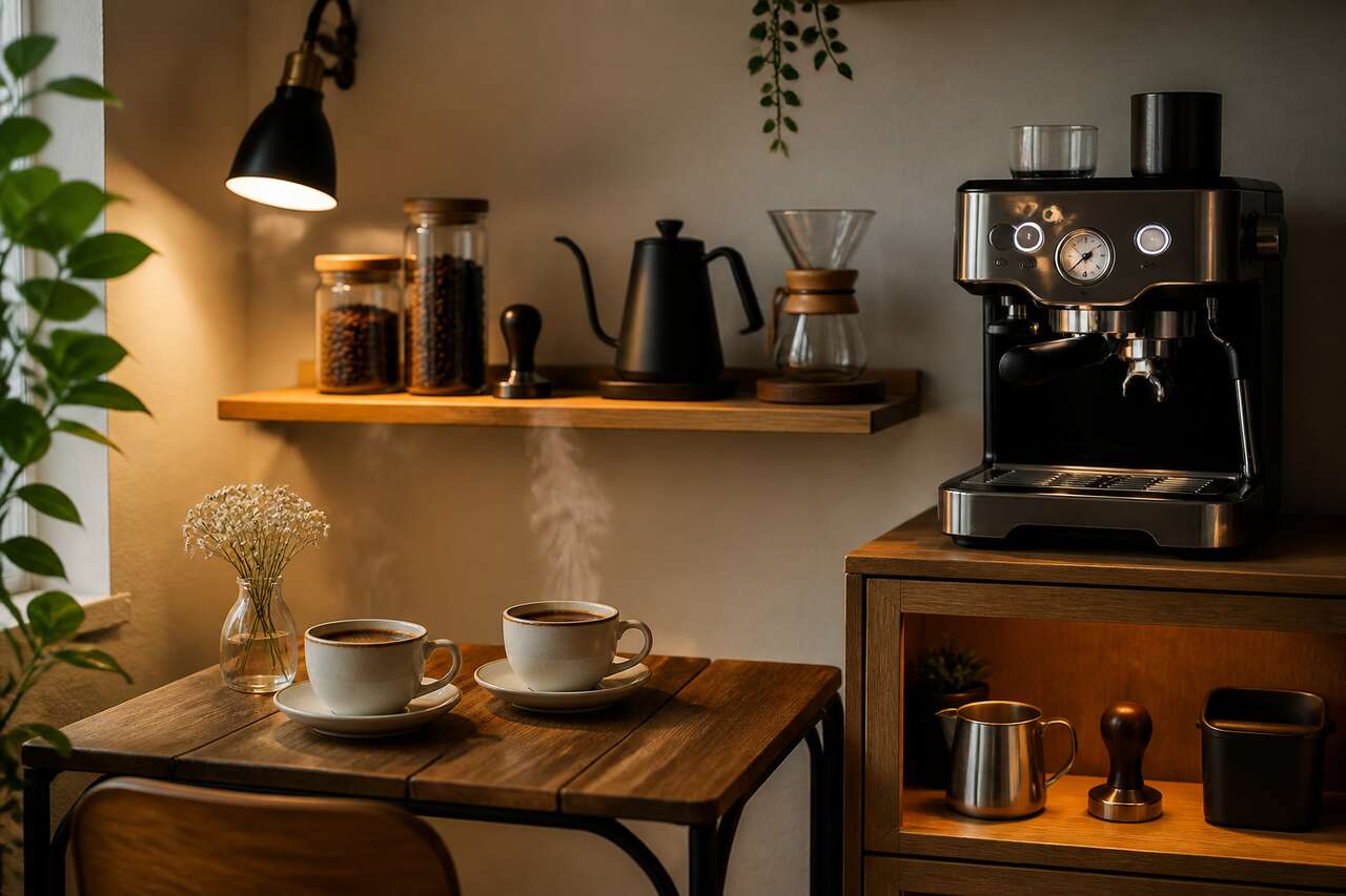 Les éléments essentiels d'un coin café chez soi
