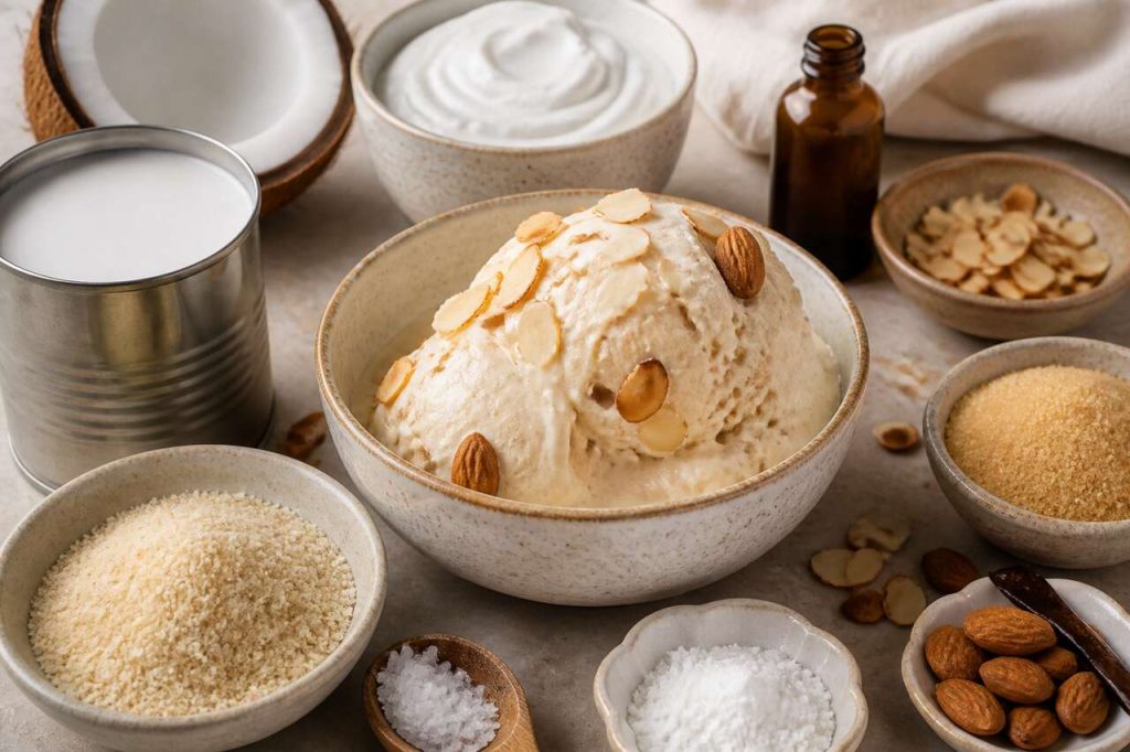 Glace aux amandes sans œufs : recette facile et savoureuse